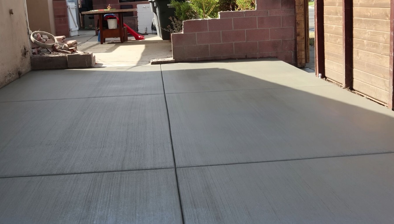 Professional finished concrete with clean edges and smooth surface